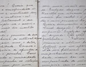 Imagem de uma das páginas do caderno de Anna Emília.