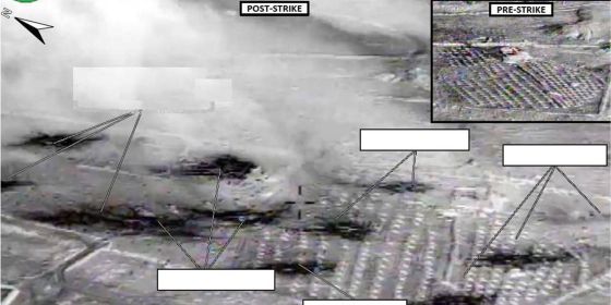 Ataques sobre Abu Kamal, na Síria.