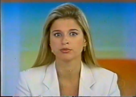 Claudia, mulher de Cruz, em captura de vídeo da época em que trabalhava na Globo.