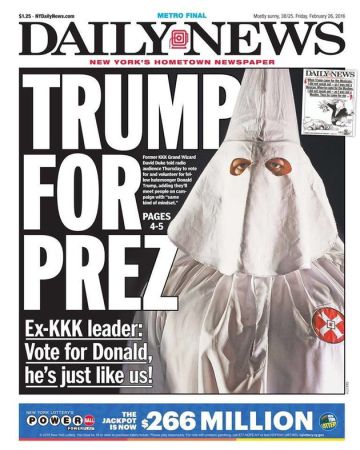 Donald Trump se recusa a rejeitar apoio da Ku Klux Klan