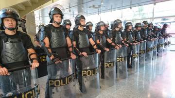 A Força Tática no Centro Paula Souza.