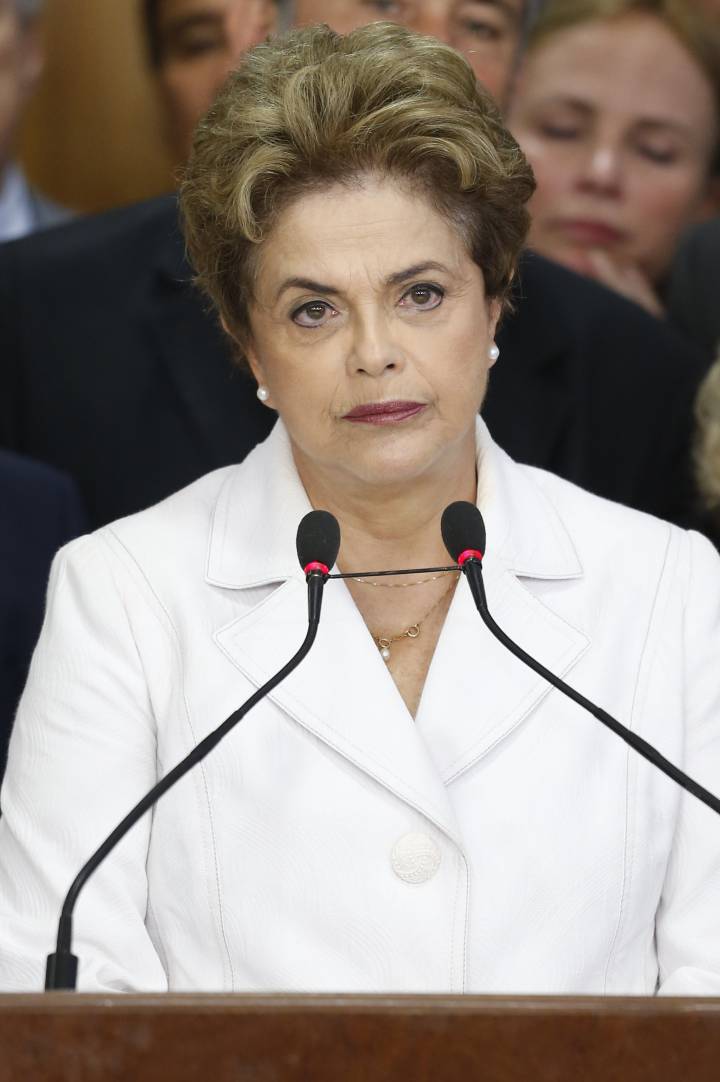 Rousseff em seu último discurso. Rousseff em seu último discurso.
