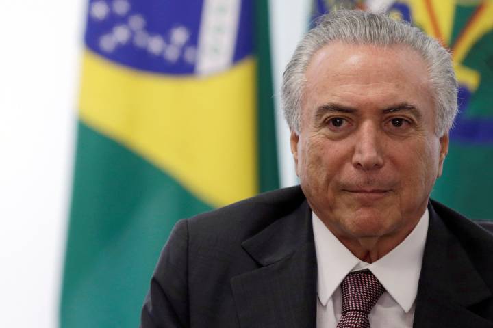 O presidente interino, Michel Temer, nesta segunda-feira em Brasília. O presidente interino, Michel Temer, nesta segunda-feira em Brasília.