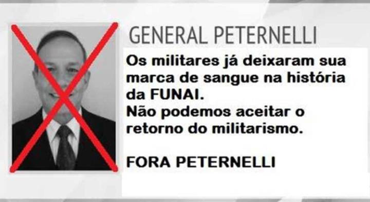 Um meme repudiando a indicação do general Peternelli circula nas redes sociais. Um meme repudiando a indicação do general Peternelli circula nas redes sociais.