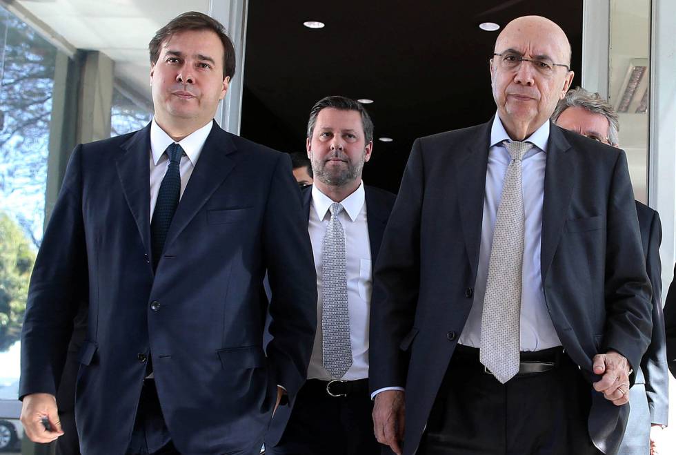 O presidente da Câmara, Rodrigo Maia, e o ministro da Fazenda, Henrique Meirelles.