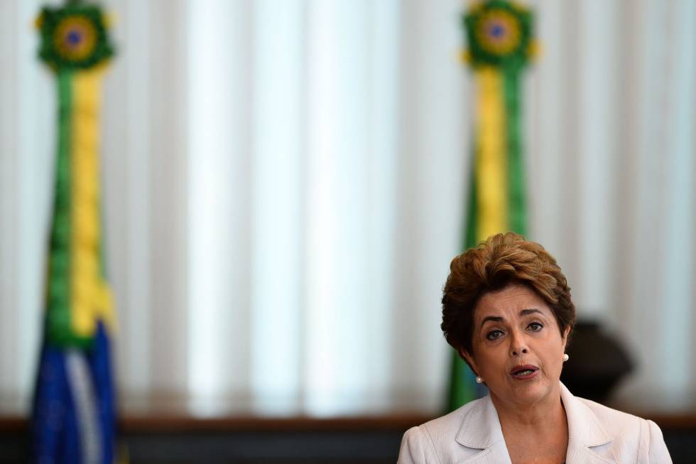 Rousseff durante pronunciamento, nesta segunda. 