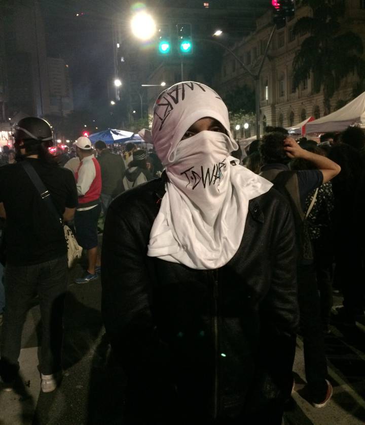 Heitor Martins durante manifestação do Dia da Independência Heitor Martins durante manifestação do Dia da Independência