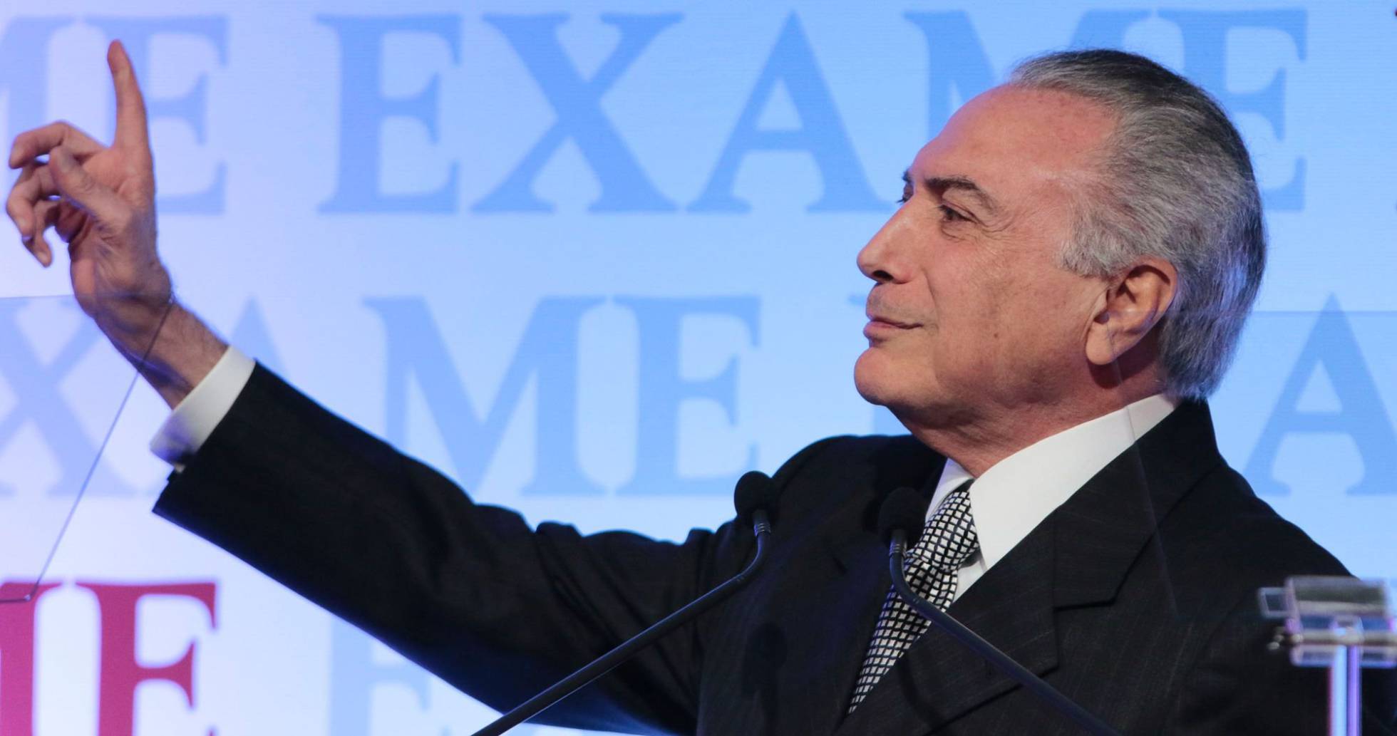 Michel Temer em fórum empresarial em São Paulo. Michel Temer em fórum empresarial em São Paulo.