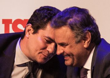 Foto de Moro e Aécio rindo juntos eletriza as redes em pleno caos no país