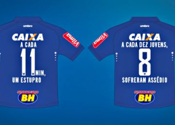 Cruzeiro estampa números da violência contra a mulher