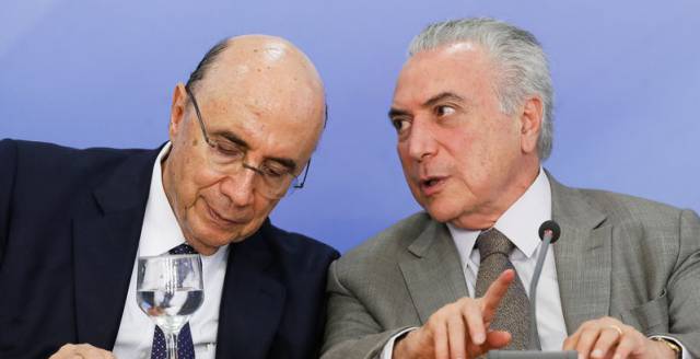 Ministro da Fazenda, Henrique Meirelles, e o presidente Michel Temer.