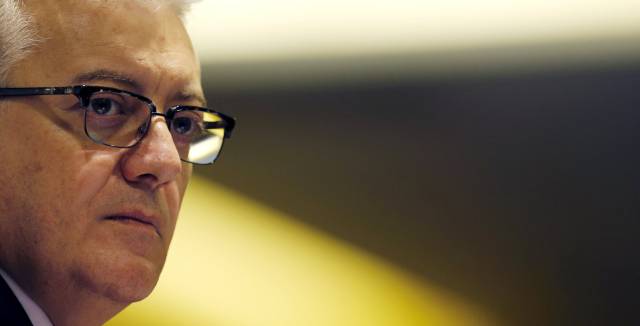 Aldemir Bendine durante conferência quando era presidente da Petrobras em 2016