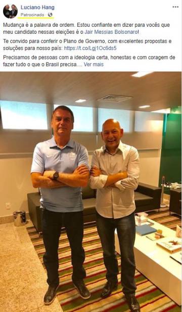 Dono da Havan desafia lei eleitoral para promover Bolsonaro no Facebook