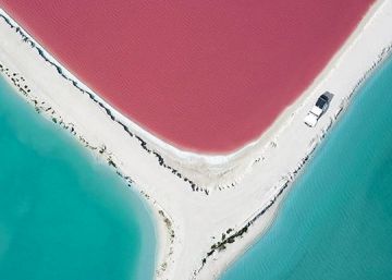 A praia rosa das Coloradas, uma paisagem de ficção científica no México