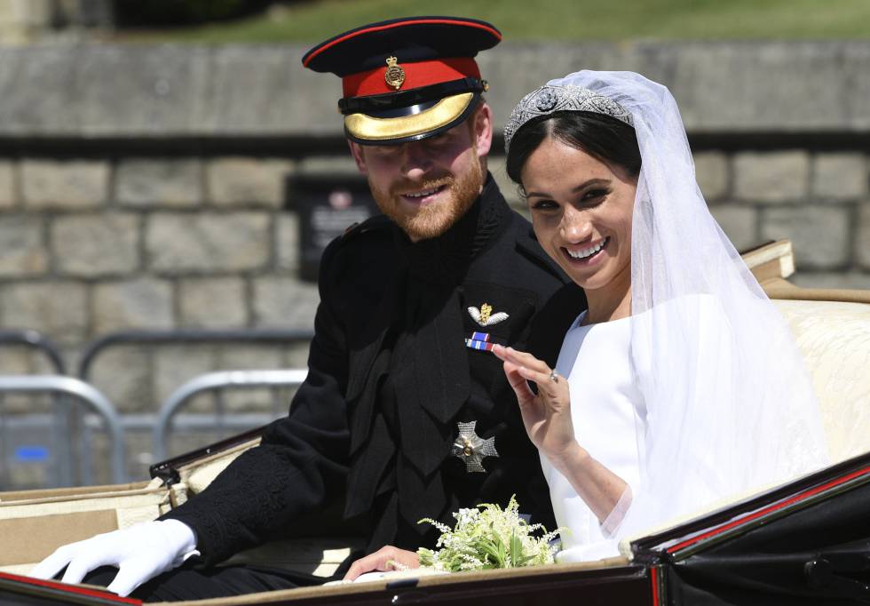 O príncipe Harry e Meghan Markle, no dia em que casaram.