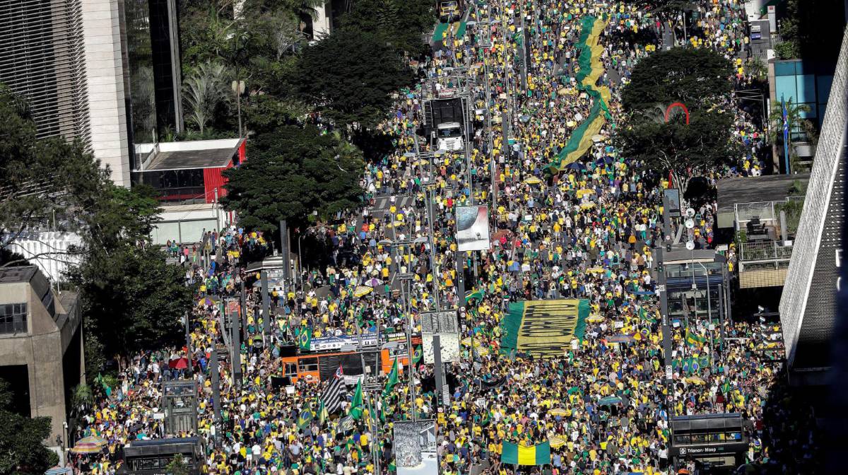 Atos pró-Bolsonaro na av. Paulista.