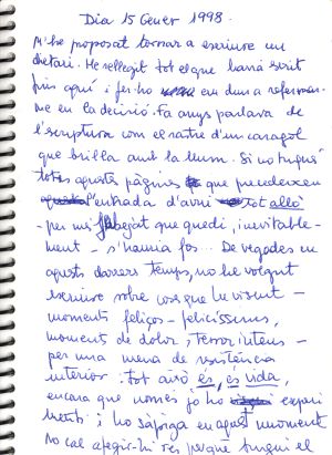 Escrits de Maria-Mercè Marçal del 15 de gener de 1998.