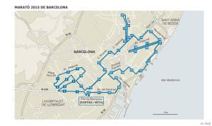 Recorregut de la Marató de Barcelona 2015.