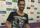 Un jugador del Jaén, presentat
amb una samarreta de Franco