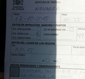 La multa de la Guàrdia Civil.