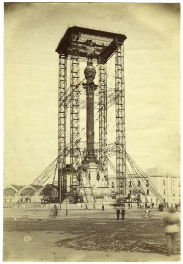 Anònim. Construcció monument a Colom, c. 1888.