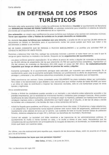 Els anunciants d’Airbnb intenten sabotejar el pla de xoc de Colau