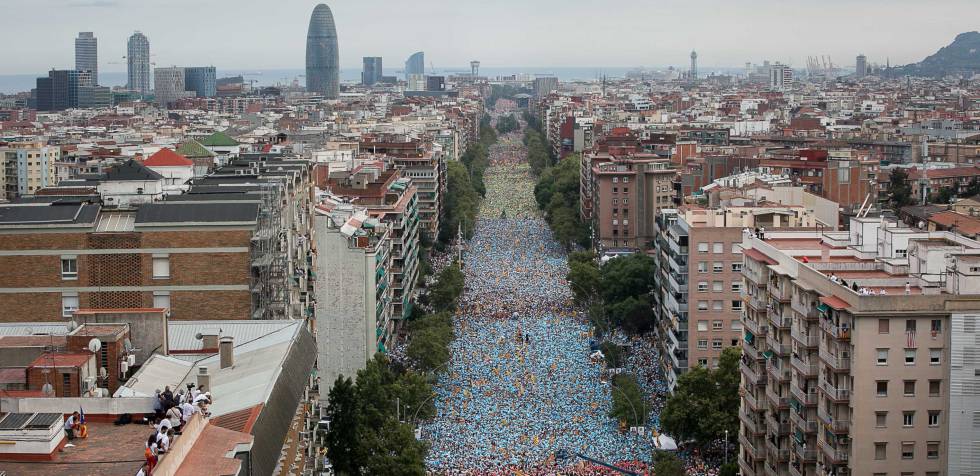 Manifestació a l'avinguda Meridiana al 2015.