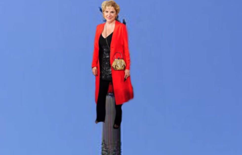 Pilar Rahola corona el monument a Colom.