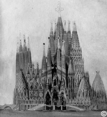 Dibuix del projecte de la Sagrada Família.