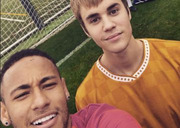 Justin Bieber asiste a un entreno del Barça