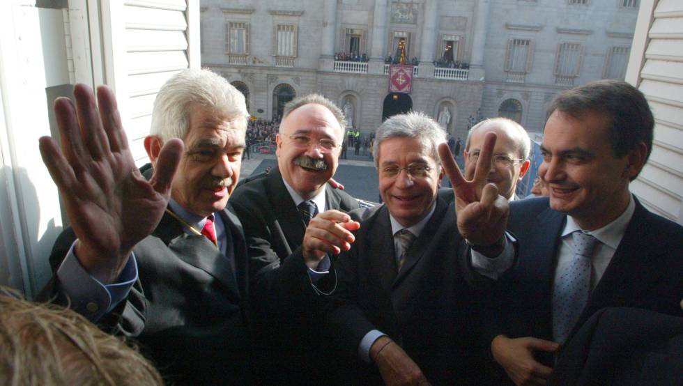 Maragall, Carod, Saura, Montilla i Zapatero el 2003.