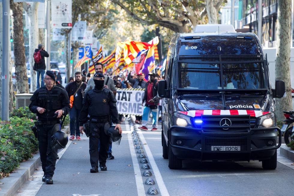 Manifestació antifeixista a Barcelona.