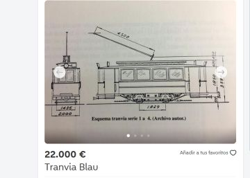 Un vagó del Tramvia Blau, a la venda a Wallapop