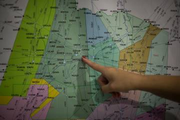 Un mapa a la sala de control de Gavà.
