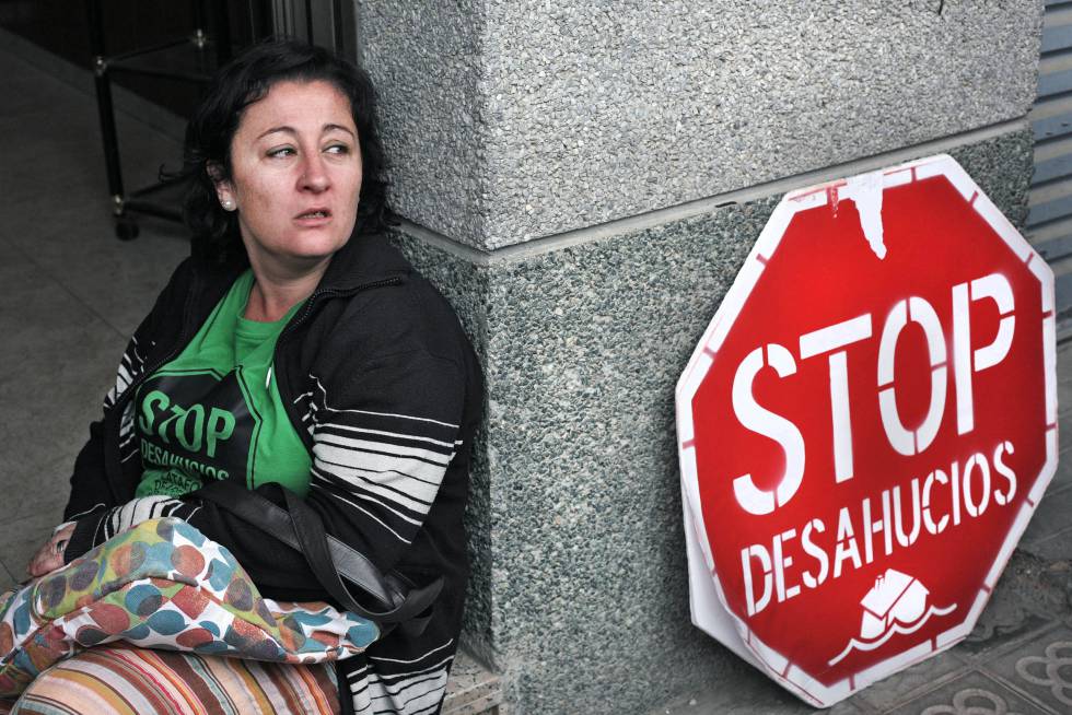 Una activista de la plataforma contra els desnonaments.