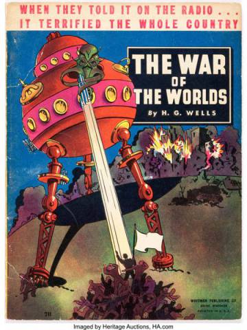 Coberta de 'La guerra dels mons', en una edició del 1938 amb il·lustració de James Gary.