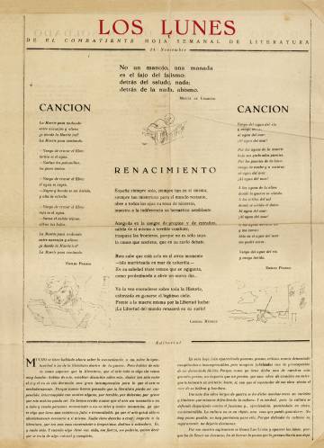 Primera edició d''España en el corazón', de Pablo Neruda, imprès al monestir de Montserrat per l'Exèrcit republicà.