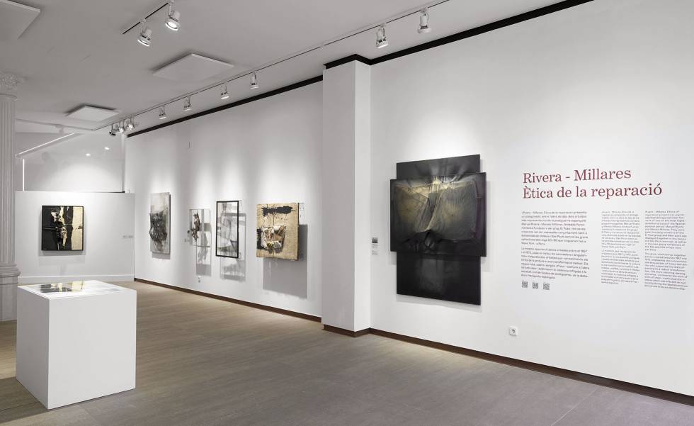 Aspecte general de l'exposició, amb 'Mirall trencat', de Rivera, en primer pla.