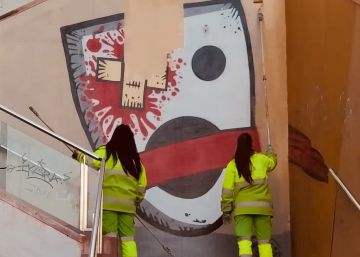 Esborrat un grafiti en homenatge a Salvador Puig Antich “per un error humà”