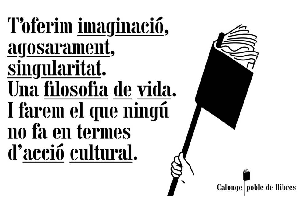 Un dels cartells promocionals de l'Ajuntament de Calonge per a la seva campanya per convertir-se en la primera 'booktown' estable catalana.