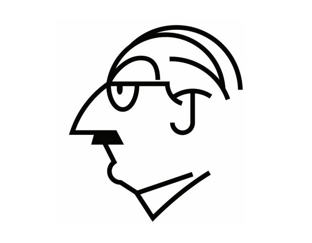 L’inconfusible perfil de Joan Fuster inspirà el dissenyador Dani Nebot per fer el logotip de l’Any Fuster de la Generalitat Valenciana.