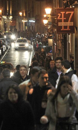 Zona de copas cercana a la plaza Mayor.