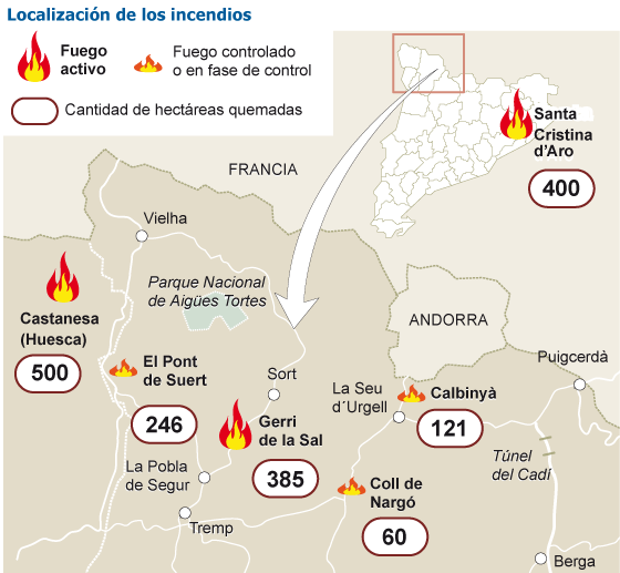 Los bomberos están a un paso de controlar el incendio de Santa Cristina