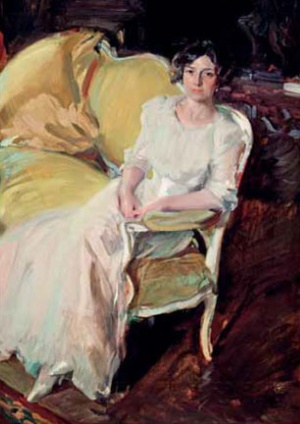 'Clotilde sentada en un sofá'.