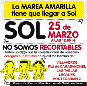 Cartel de la manifestación en Sol.