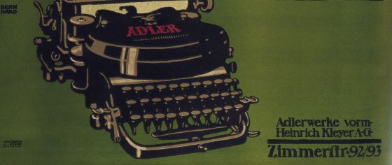 Cartel de Lucian Bernhard para la marca Adler, de 1914. Cartel de Lucian Bernhard para la marca Adler, de 1914.