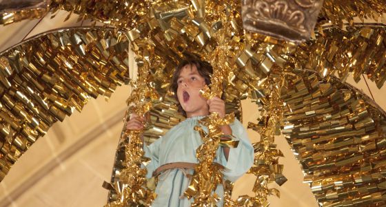 Un momento de la Prova de l'Àngel, que sirve de ensayo para el Misteri d'Elx.