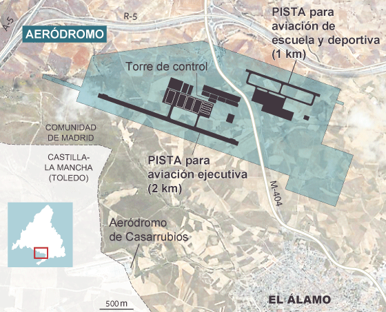 Una carretera partirá por la mitad el aeródromo de El Álamo