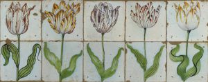 Panel de tulipanes holandes del siglo XVII.