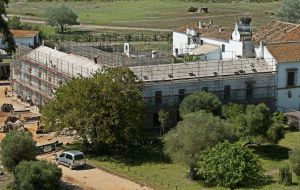 Palacio de Doñana en obras en una imagen tomada el pasado mes.